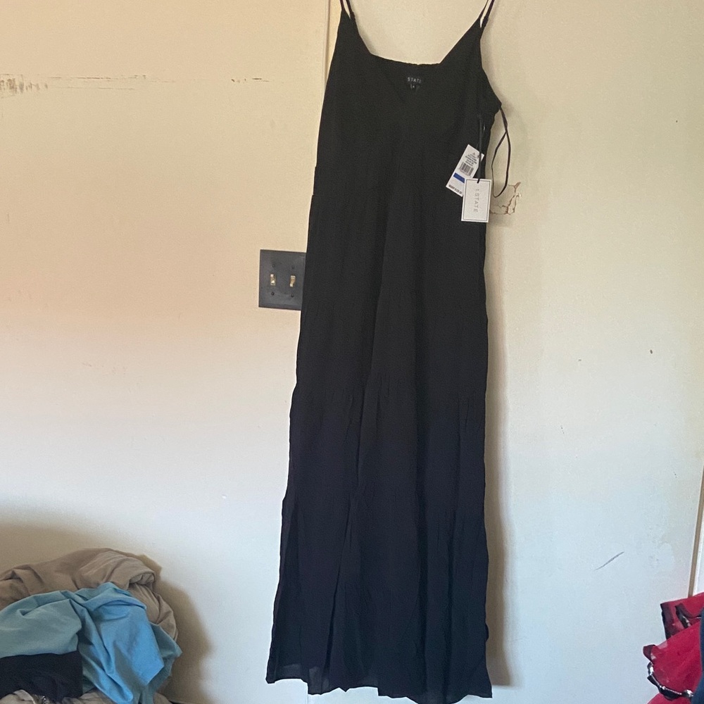 1. State Black Maxi Dress